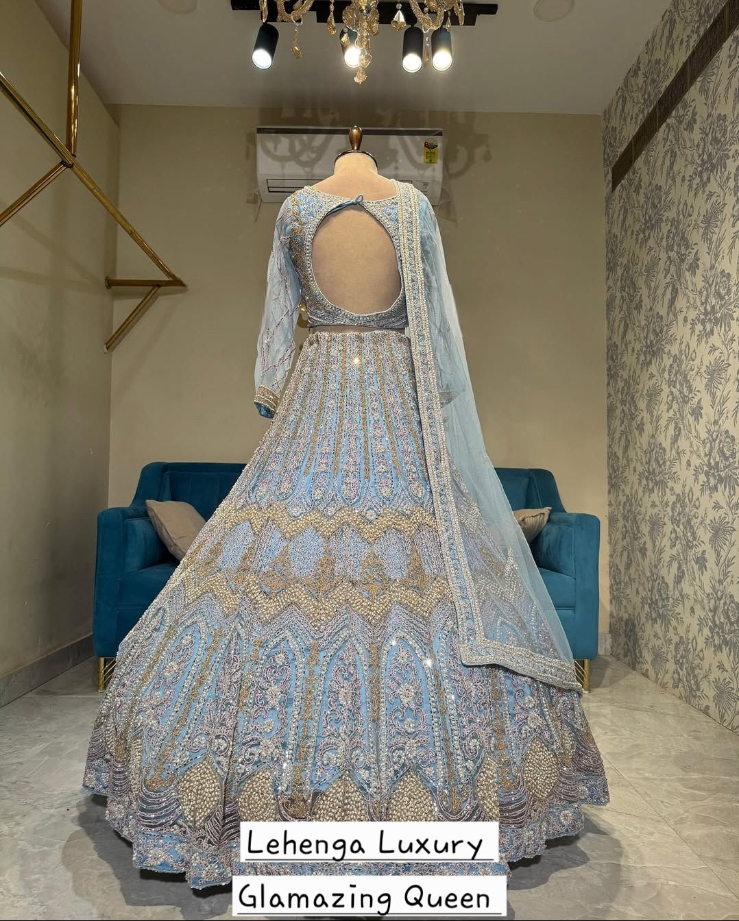 Lehenga Bleu Luxury