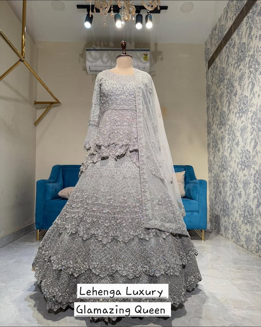 Lehenga Blanc Mariage