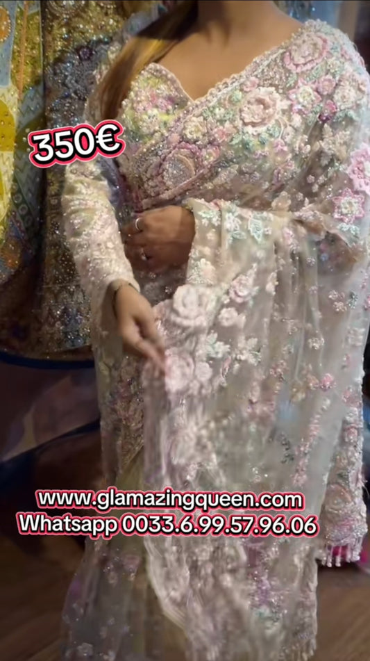 Saree Luxury Flowers and Stones