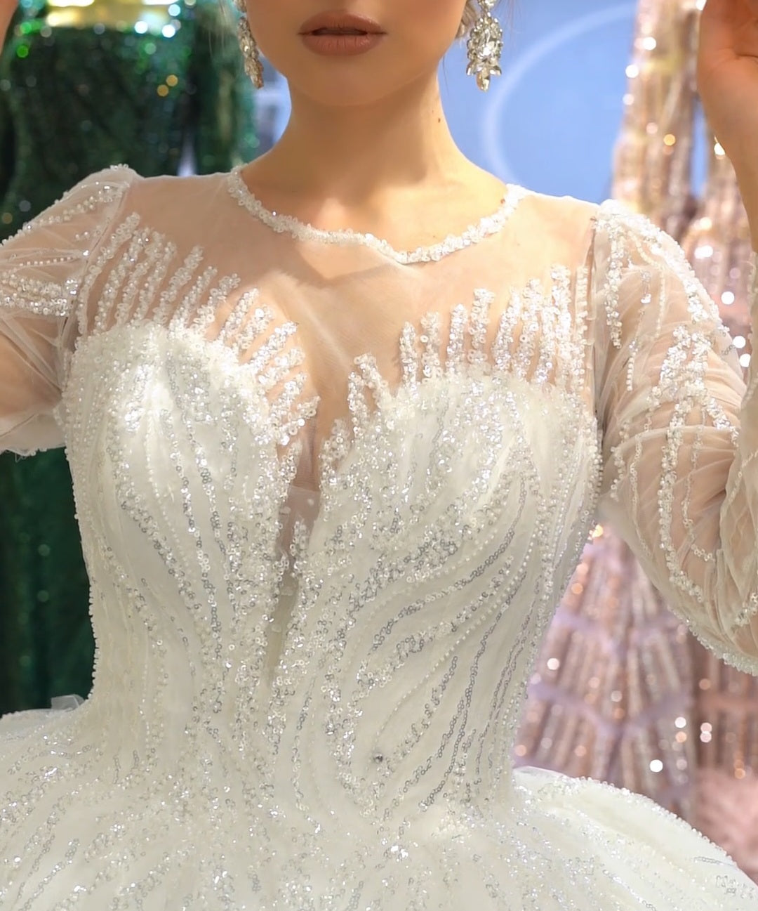 Robe de Mariée Princesse Luxury, Manches Longues