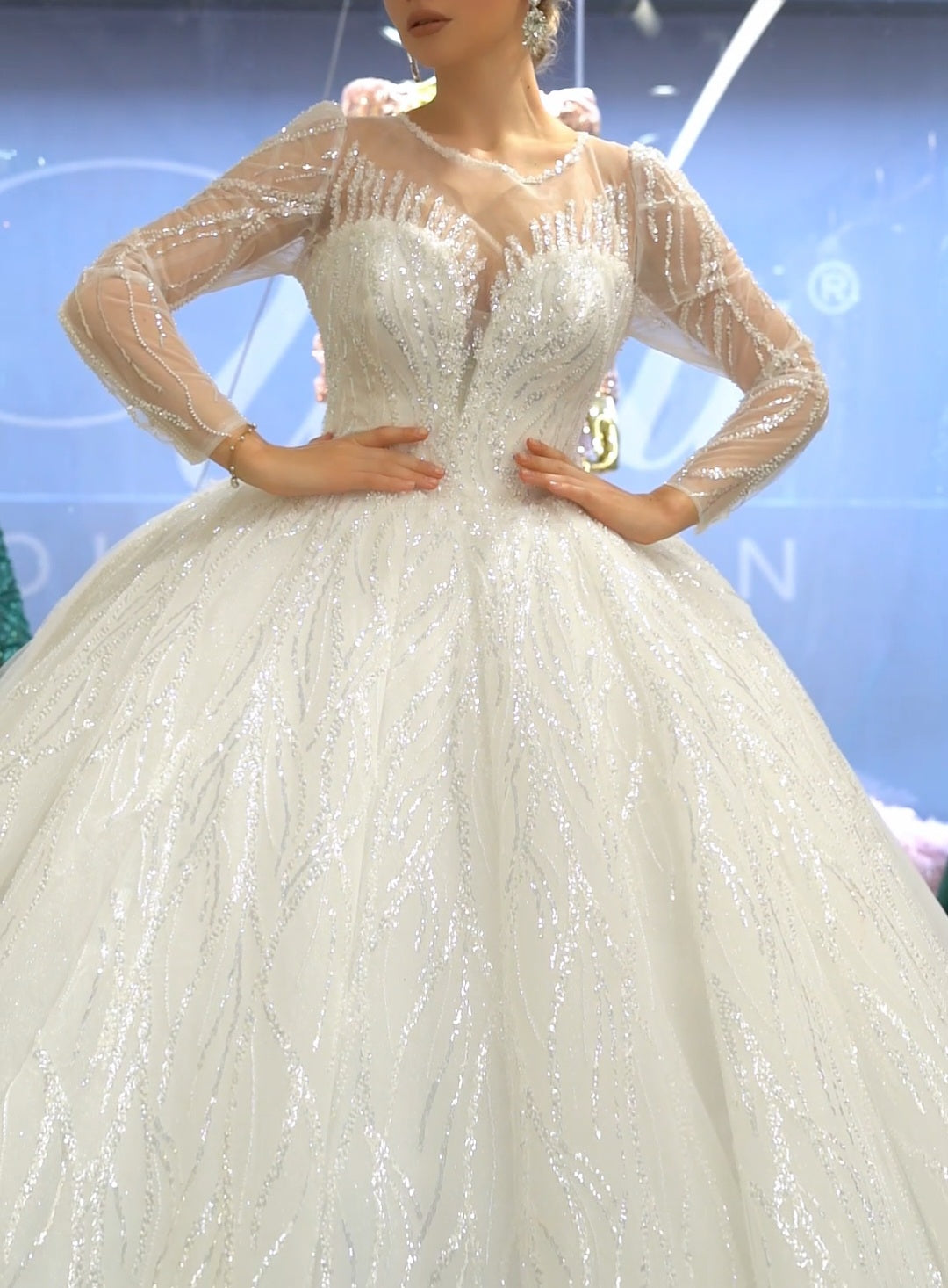 Robe de Mariée Princesse Luxury, Manches Longues