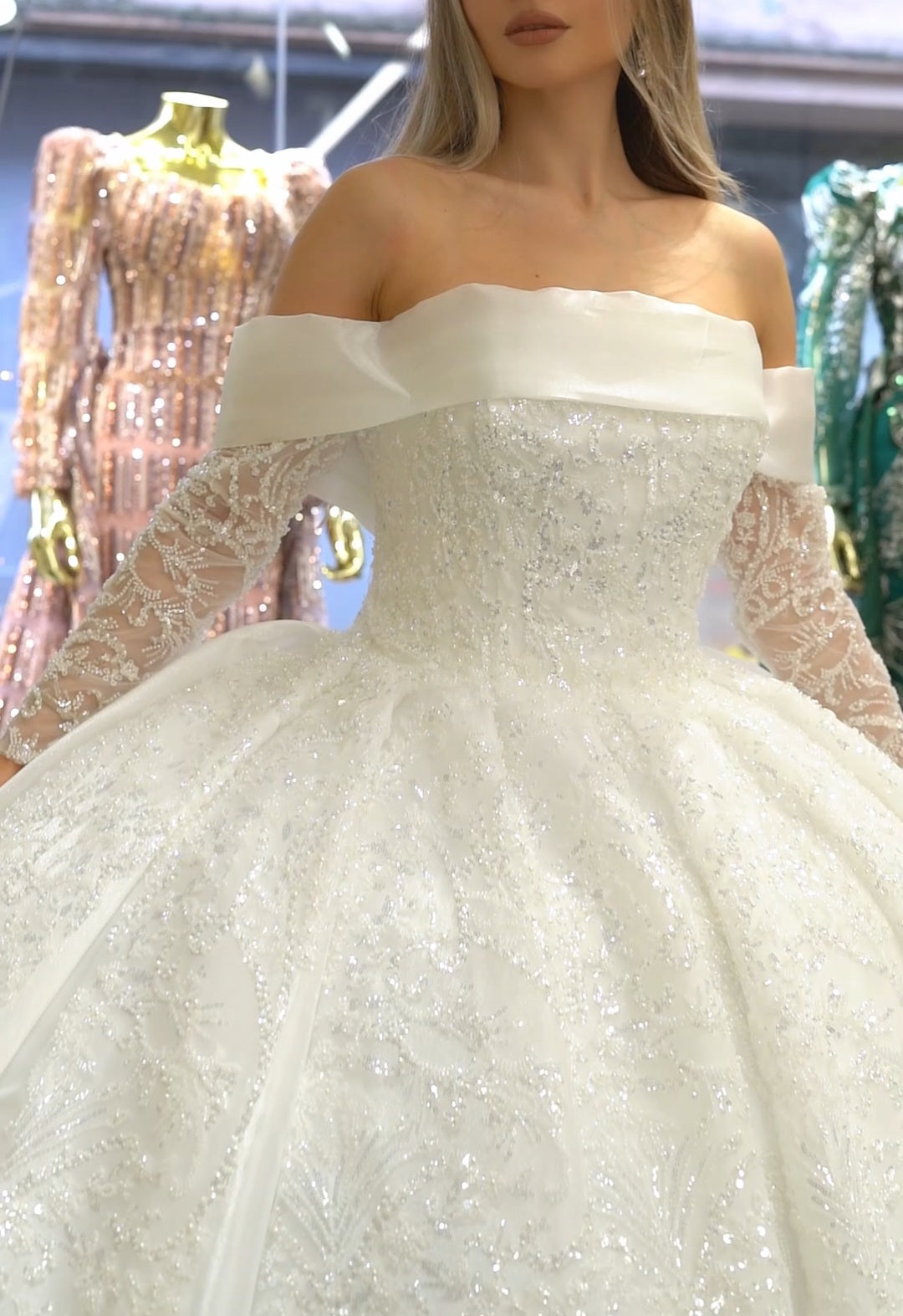 Robe de Mariée Princesse Luxury, Manches Longues
