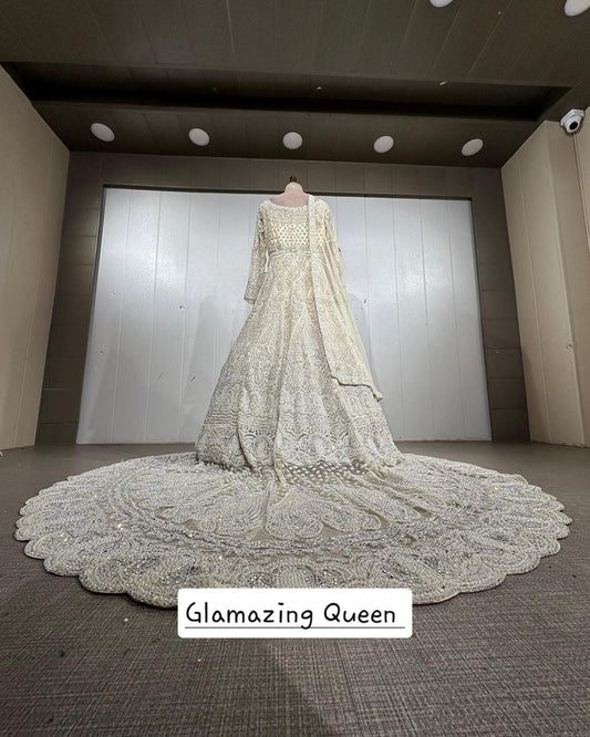 Lehenga Blanc Pakistanaise Luxury Wedding