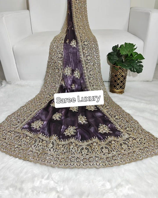 Saree Heeramandi Violet with Stones